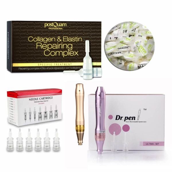 Professional Mesotherapy Facial Care Set with Dr. Pen Dermapen - Available in Gold or Violet and Repair Cure Ampoules