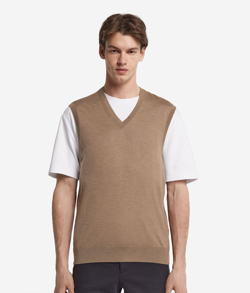V-Neck Cashmere Ultrafine Vest