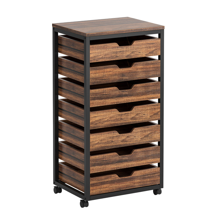 5/7 Drawer Aktenschrank, Mobiler Schubladenschrank mit Stauraum