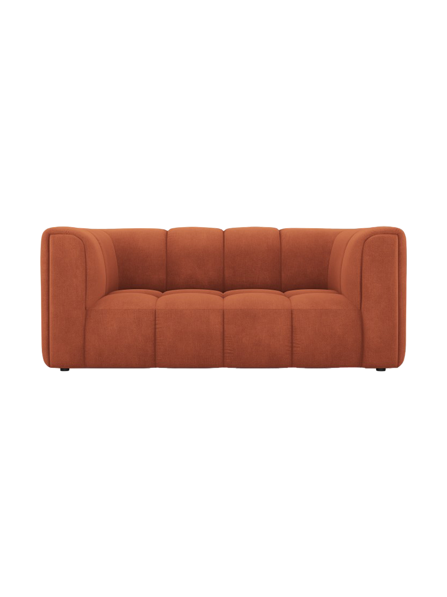 2-Sitzer Design Sofa "Adams" - Chenille Terracotta