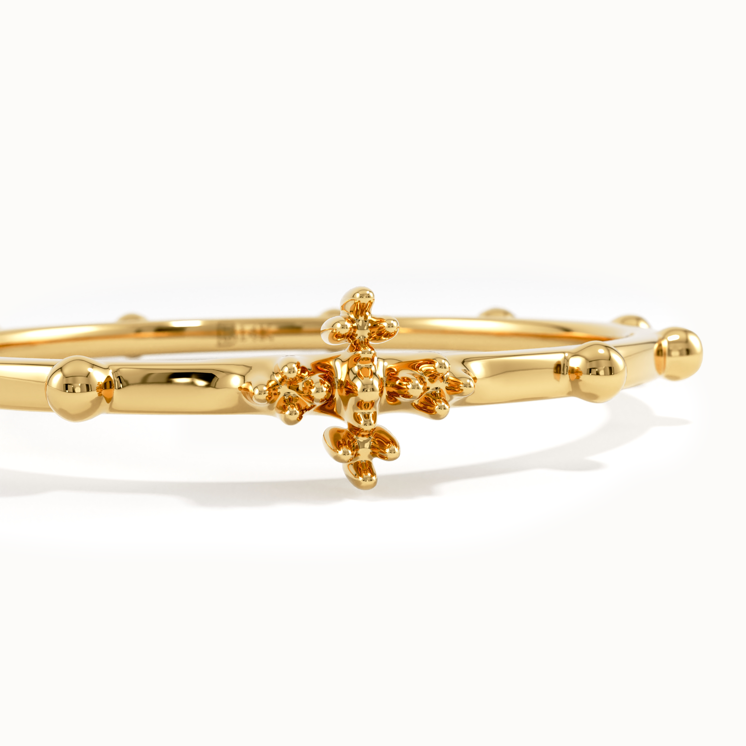 14k Gold Stapelbare Rosenkranzring für Frauen
