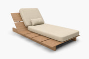 Solora Outdoor Aluminum Wood Grain Chaise Lounge with Cushion