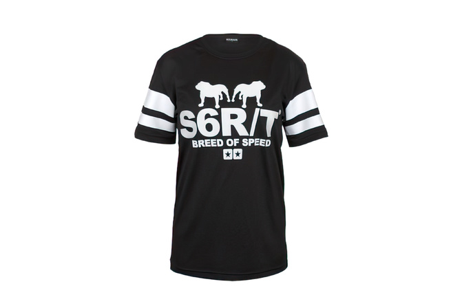 T-Shirt Frauen Streifen Mesh Stage6 R/T Schwarz / Weiß