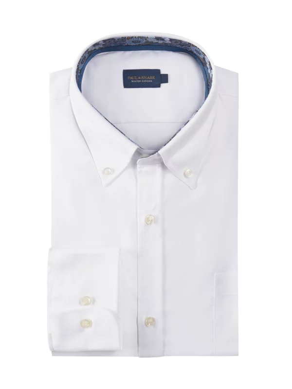 Oxford-Hemd mit Blumen-Kragenfutter