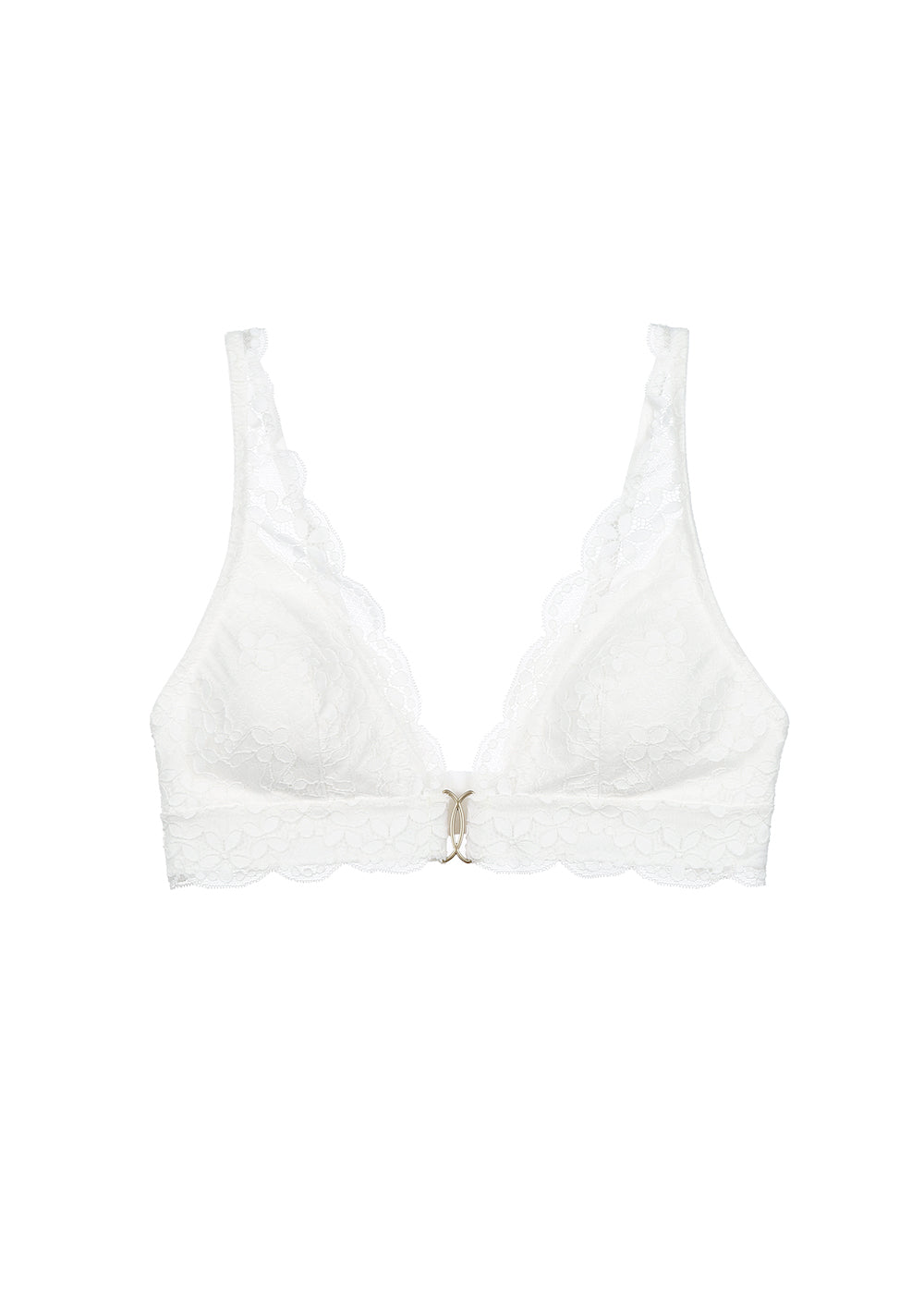 MIA Back-Closure Off White Lace Triangle Bralette