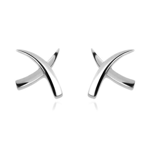 Molto Kiss Stacking Earrings in Rhodium-Plated Silver