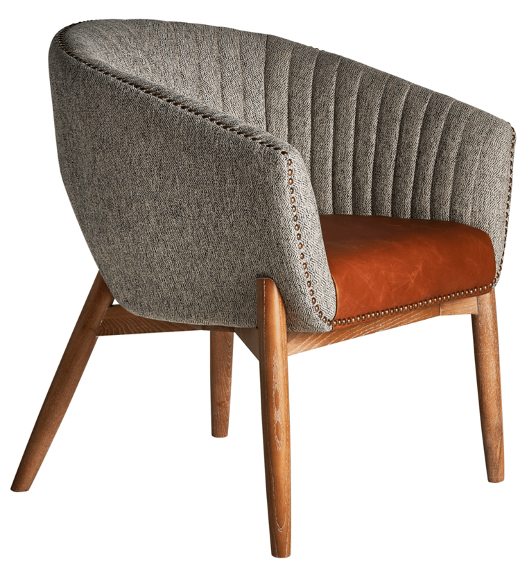 Design Sessel „Neive“ Grau/Leder