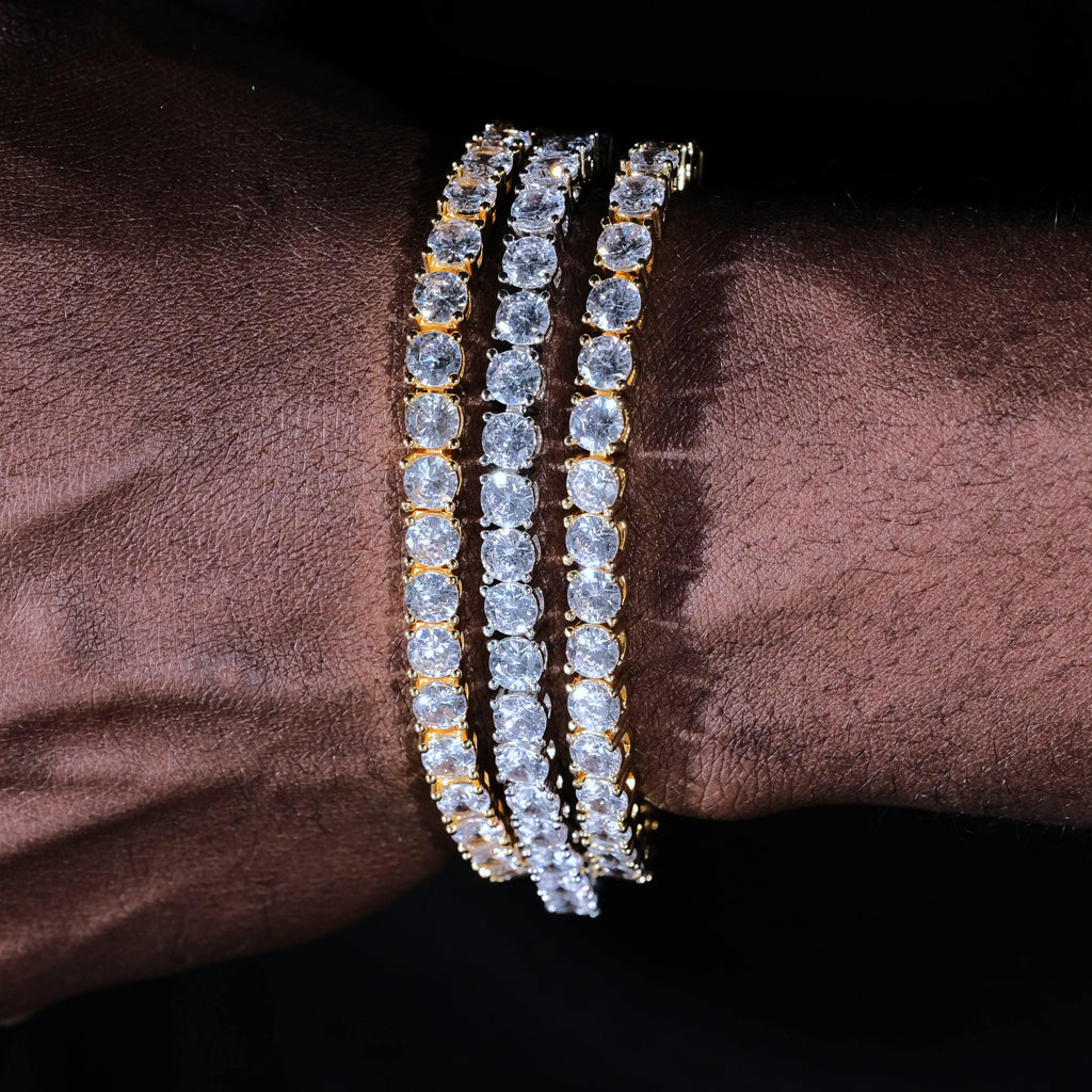 18k Gold-Plattierte 5mm AAA CZ Hip Hop Tennis Kette