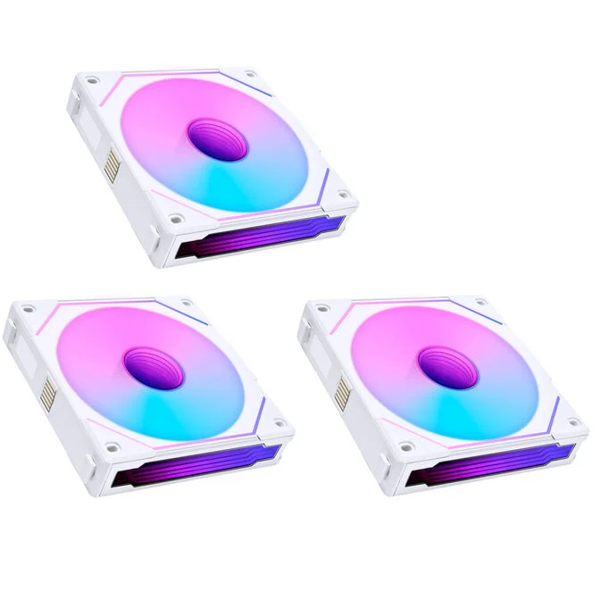 Lian Li UNI FAN SL-INF 120 ARGB Reverse Blade PWM Lüfter, 3er Einzel Lüfter Pack (Ohne Controller) - 120mm, Weiß