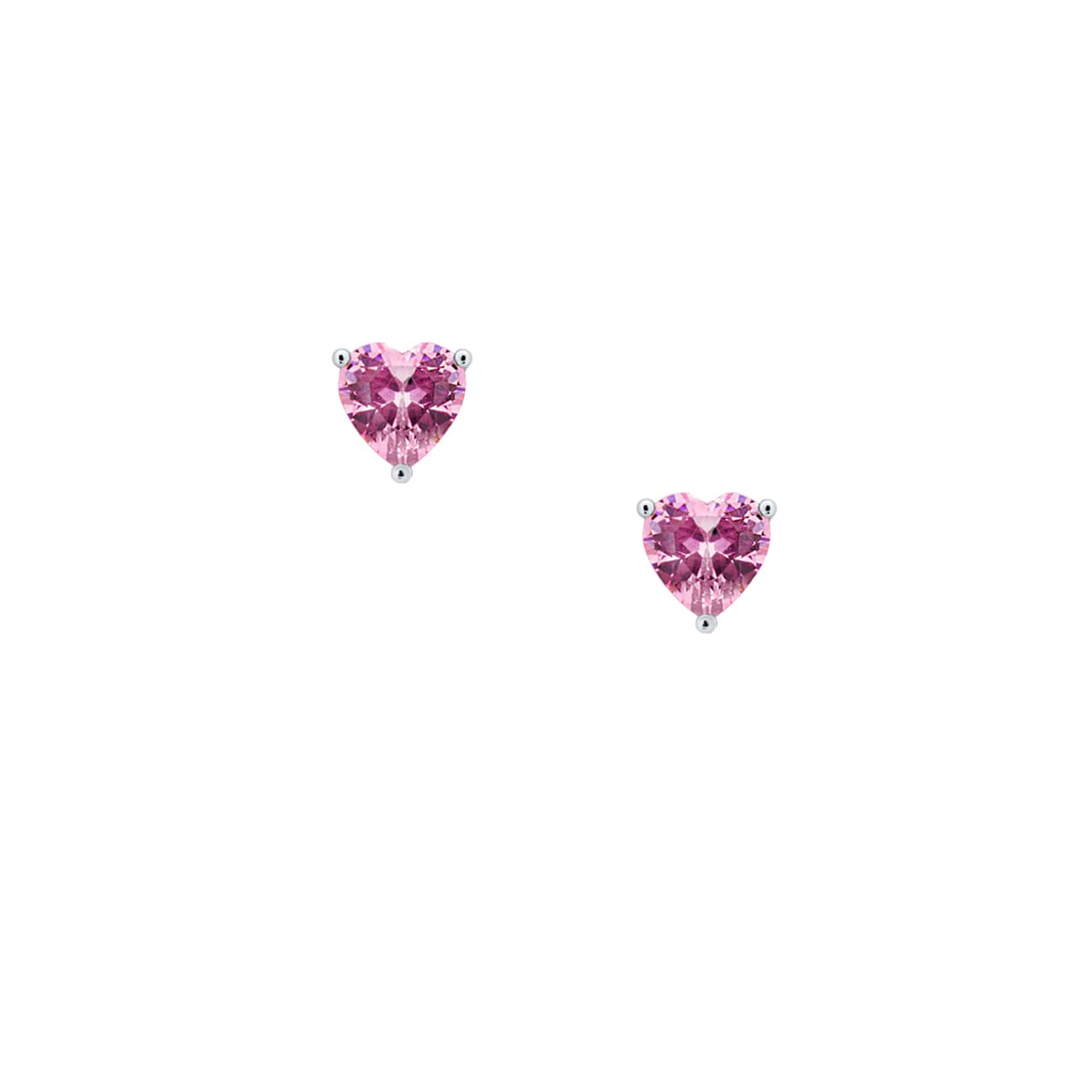 Heart Earrings Lola, 925 Sterling Silver, Pink