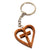 Keychain Cross in Heart Made of Olive Wood