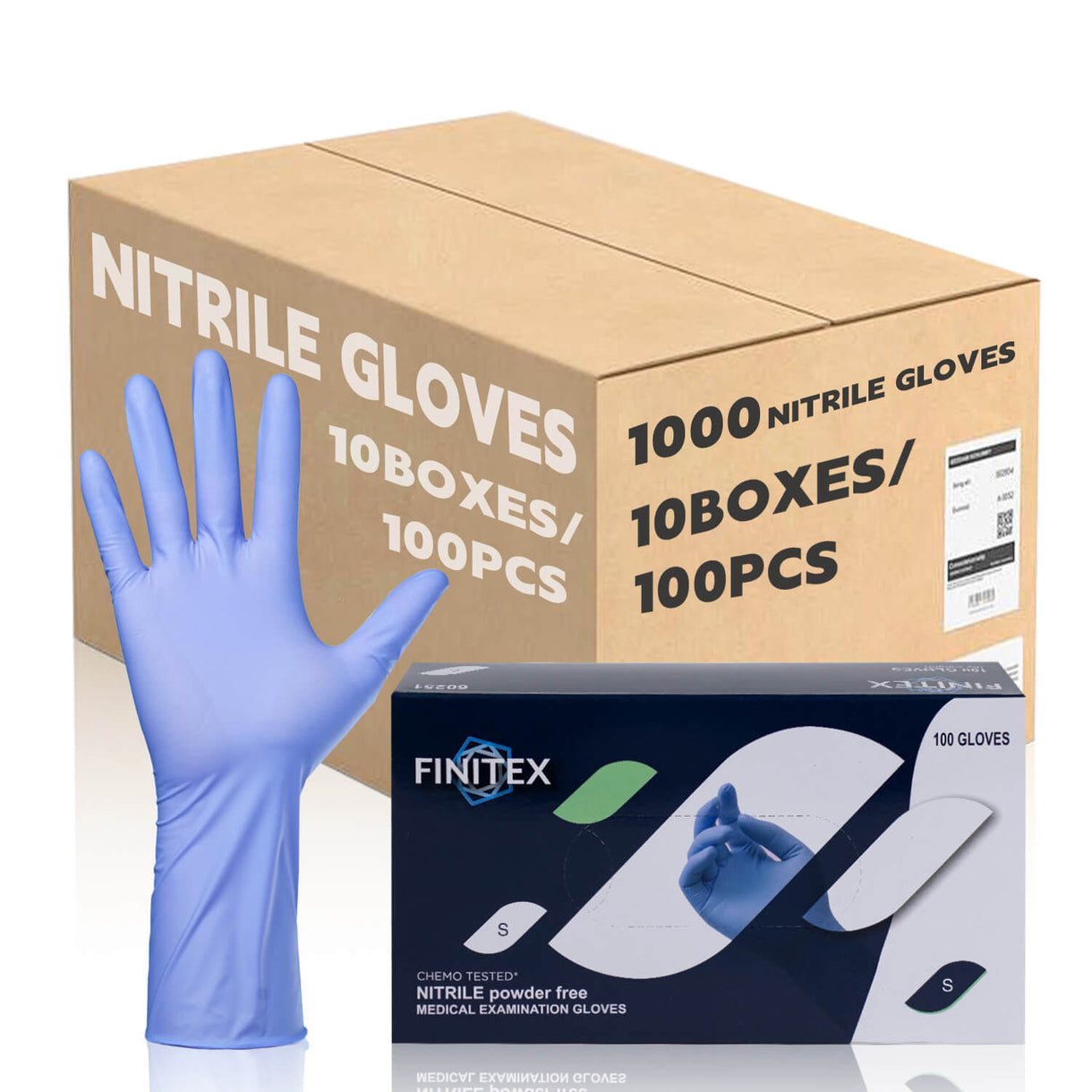 FINITEX Chemo Nitrile Gloves - Cases of 1000pcs - 10/20/30 CASES (BULK)