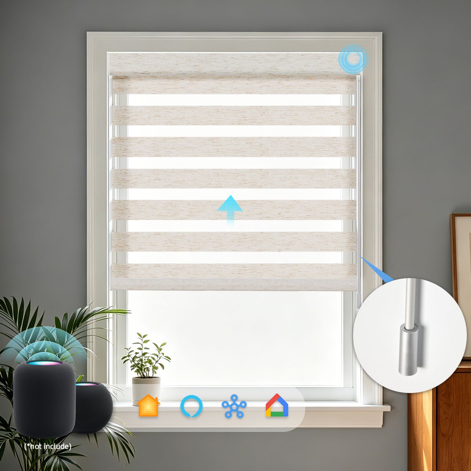 Eve Motionblinds Motorisierte Zebra-Jalousien