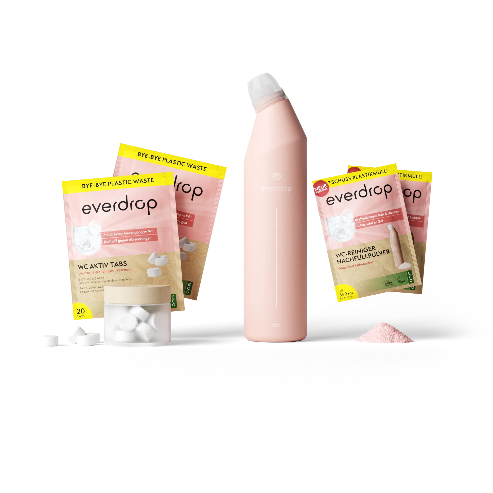 Toilet Saving Set: Active Tabs & Cleaner with rHDPE Bottle