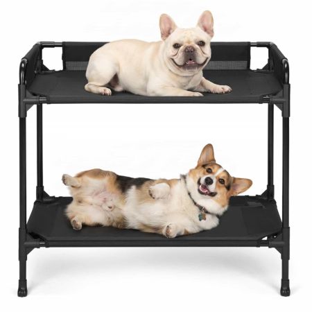 Veehoo Double Tier Dog Bed for Side-by-Side Sleeping