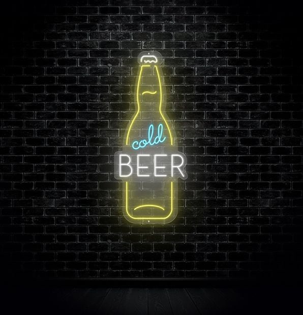 Kalter Bier Neon-Schild