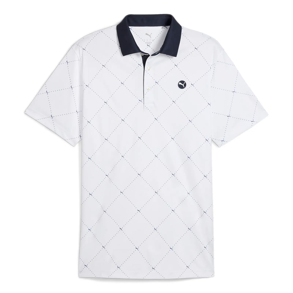 Puma Golf Pure 2.0 Argyle Herren Polo Weiß S