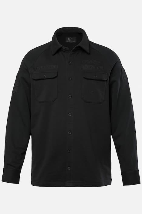 JP 1880 Sweatshirt, Raglan Long Sleeves, Kent Collar, Badges, Up to 8 XL