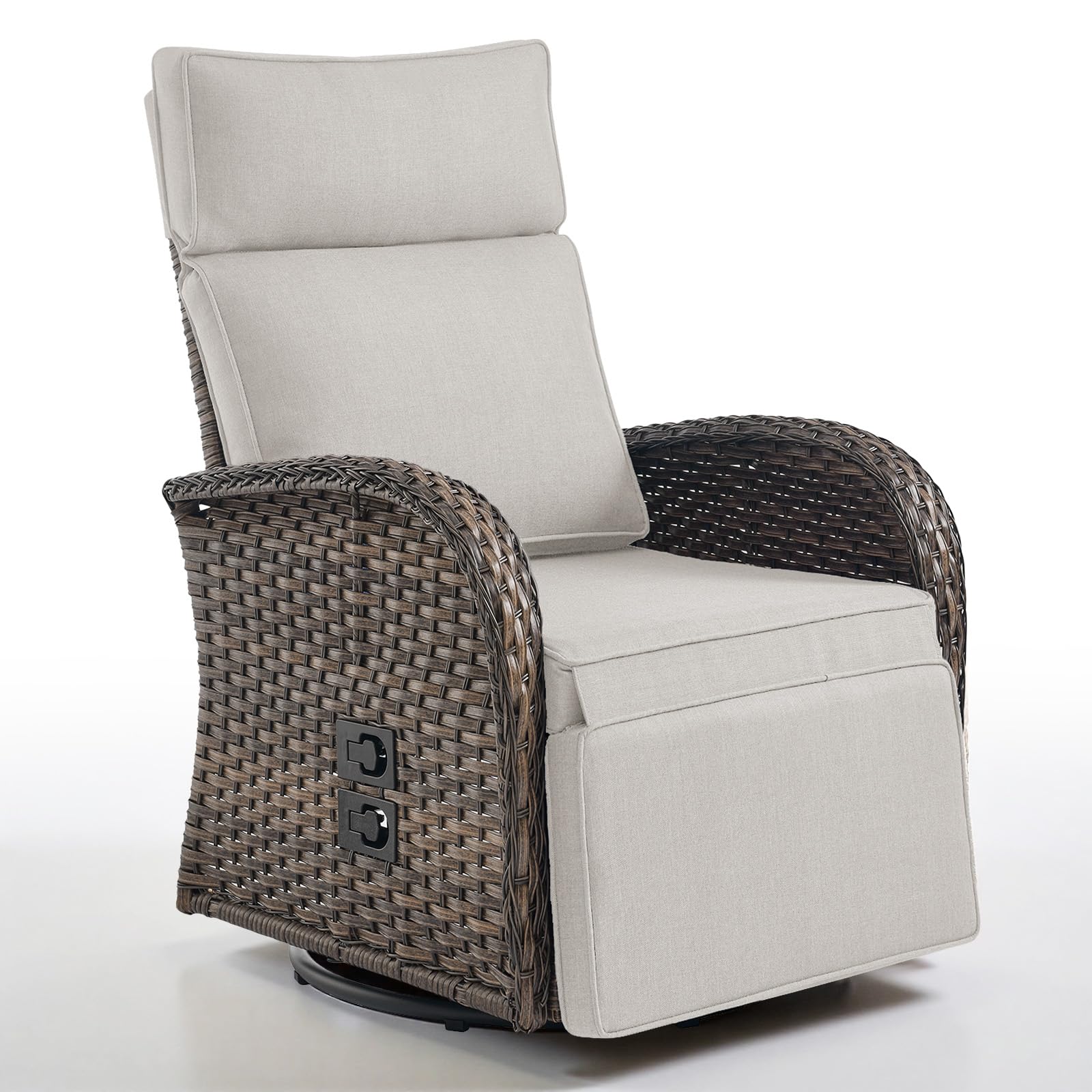 Premium Dual-Adjust Swivel Chaise - Patio Recliner mit anpassbarem Rückenlehne und Fußstütze, Luxus wetterfester Korb