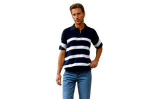 Del Mar Zip Polo (Schwarz und Weiß)