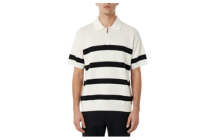 Del Mar Zip Polo (Weiß und Schwarz)