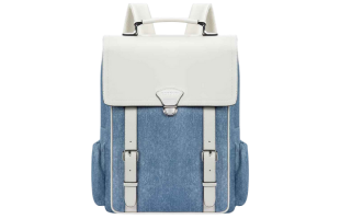 Denim-Inspired PU Fabric 15.6-Inch Backpack
