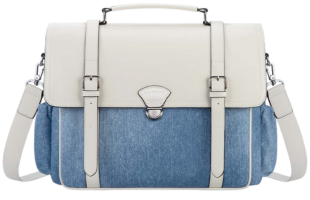 Denim-Inspired PU Fabric 15.6-Inch Briefcase