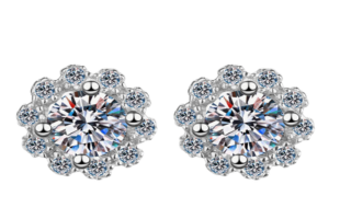 Diamond Necklace Earrings Bundle Set - Triple