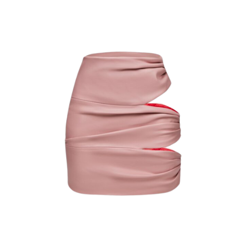 Drapped Pink Mini Skirt