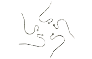 Ear hooks, 22 x 11 mm light silver / 20 pieces