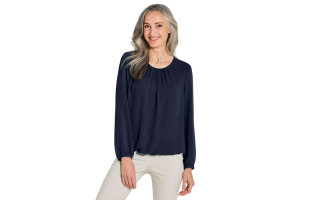 Elegant Chiffon Blouse-Blue