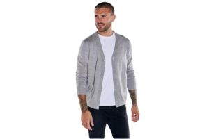 Emilio Adani Men's Cardigan - Plain Silver Grey