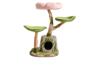 Verzaubertes Blüten Solid Wood Katzenspielbaum