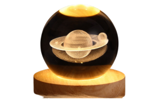 Leuchtende Galaxie Kristallkugel Tischlampe 3D Planet Mondlampe Schlafzimmer