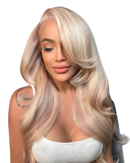 Arabella 13x6 Three-Go™ Glueless Blonde Highlight Loose Body Wave/Silky Straight Wig With Drawstring For Beginner