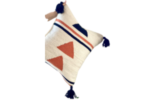Handwoven Triangles Throw Pillow