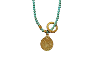 Healing through Stillness Turquoise Gold Necklace