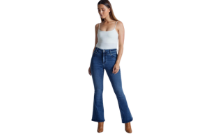 High Waist Skinny Flared Pants Model: Mavis