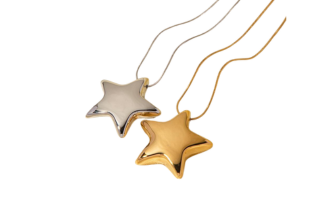 Hollow Bubble Star Pendant Necklace