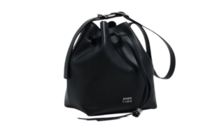 Beuteltasche groß Leder Dunkelanthrazit