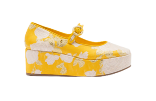 Larroudé x Markarian Blair Flatform In Gelbem Floral-Brocade