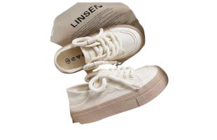 2024 New thick canvas white shoes for women