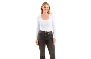 Long Sleeve Square Neck Bodysuit
