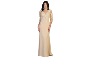 May Queen MQ1783 3/4 Sleeve Mother Of the Bride Classy Dress