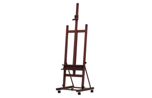 MEEDEN H-Frame Artist Easel with Storage Tray-Dark Walnut-W02