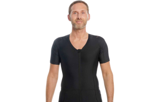 Haltungsshirt für Männer™ mit Reißverschluss - Schwarz