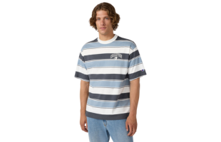 Men's Street Varsity Striped Crew Neck T-Shirt Optical White