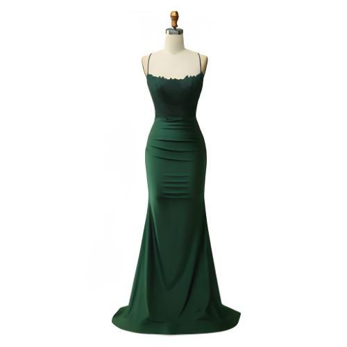 Mermaid Halter Dark Green Long Prom Dress with Appliques Beading