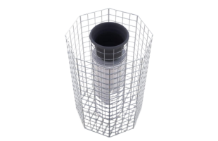 Octagonal Flower Column Height 62 cm MW 5 x 5 cm, Hot-Dip Galvanized Including Pot