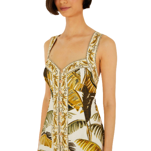 Off-White Trancoso Knopf Mini Kleid